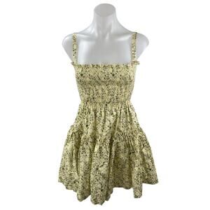 Hill House The Seraphina Yellow Floral Sleeveless Mini A-Line Tank Nap Dress XS